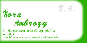 nora ambrozy business card