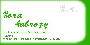 nora ambrozy business card